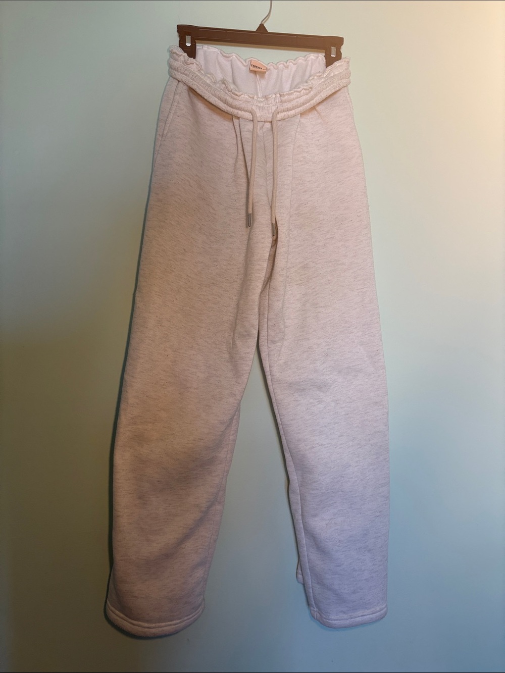 Cozy Drawstring Jogger Pants with Foldable Waistband - Light Heather